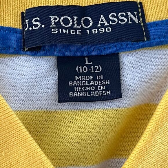 NWT Boys Polo Shirt Striped Size Large 10/ 12 - Picture 4 of 5